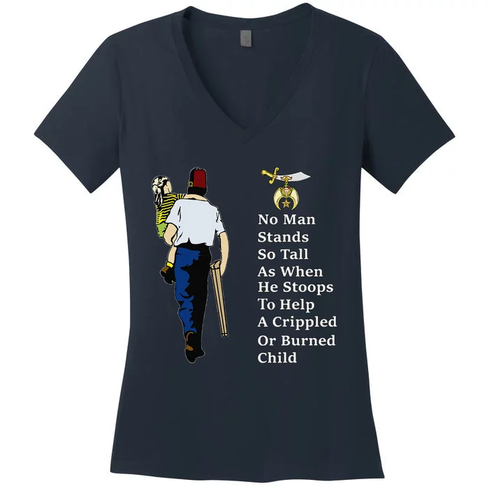 Shriner Man Stand So Tall With Children Father's Day Gift Women's V-Neck T-Shirt