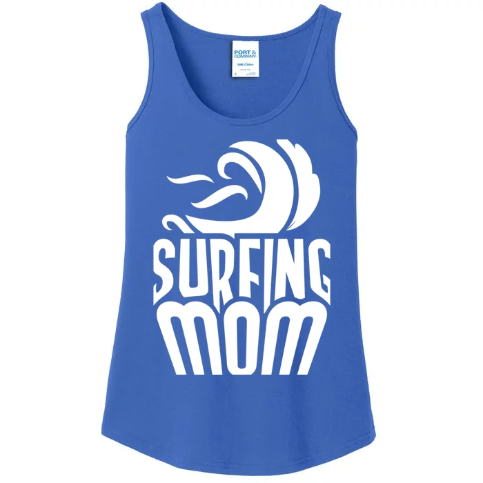 Surfing Mom Surf Surfer Surfboard Sayings Mother Mommy Mama Gift Ladies Essential Tank