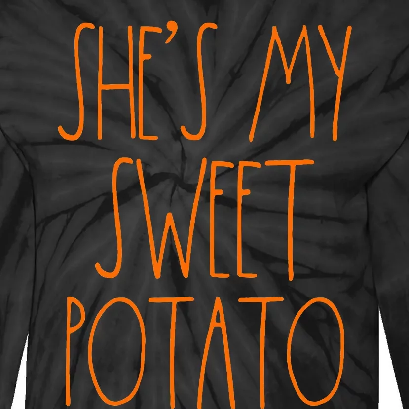 Shes My Sweet Potato I Yam Set Thanksgiving Couple Tie-Dye Long Sleeve Shirt