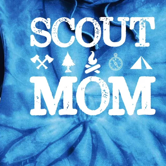 Scout Mom Scouting Troop Supporter Camping Scouting Mom Great Gift Tie Dye Hoodie