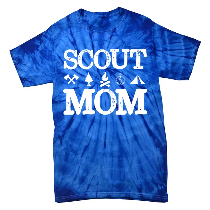 Scout Mom Scouting Troop Supporter Camping Scouting Mom Great Gift Tie-Dye T-Shirt