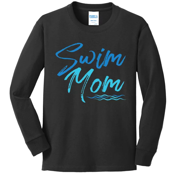 Swim Mom Swimming Funny Cute Gift Kids Long Sleeve Shirt