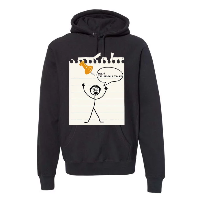 Stick Man Silly Stuff Black Short Sleeve Stick Figure Under A Tack Premium Hoodie