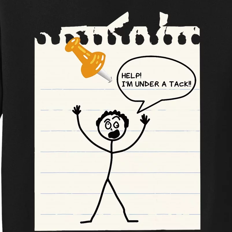 Stick Man Silly Stuff Black Short Sleeve Stick Figure Under A Tack Tall Sweatshirt