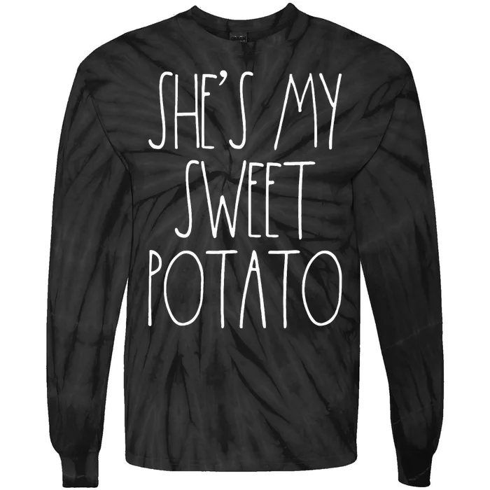 Shes My Sweet Potato I Yam Set Thanksgiving Couples S Tie-Dye Long Sleeve Shirt