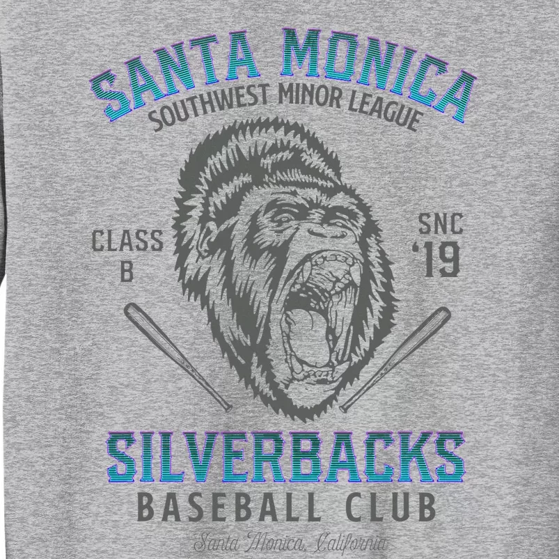 Santa Monica Silverbacks Minor League Retro Baseball Team Tall Sweatshirt