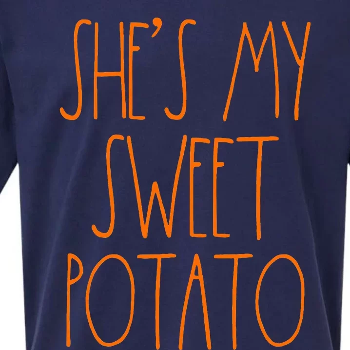 Shes My Sweet Potato I Yam Set Thanksgiving Couple Sueded Cloud Jersey T-Shirt