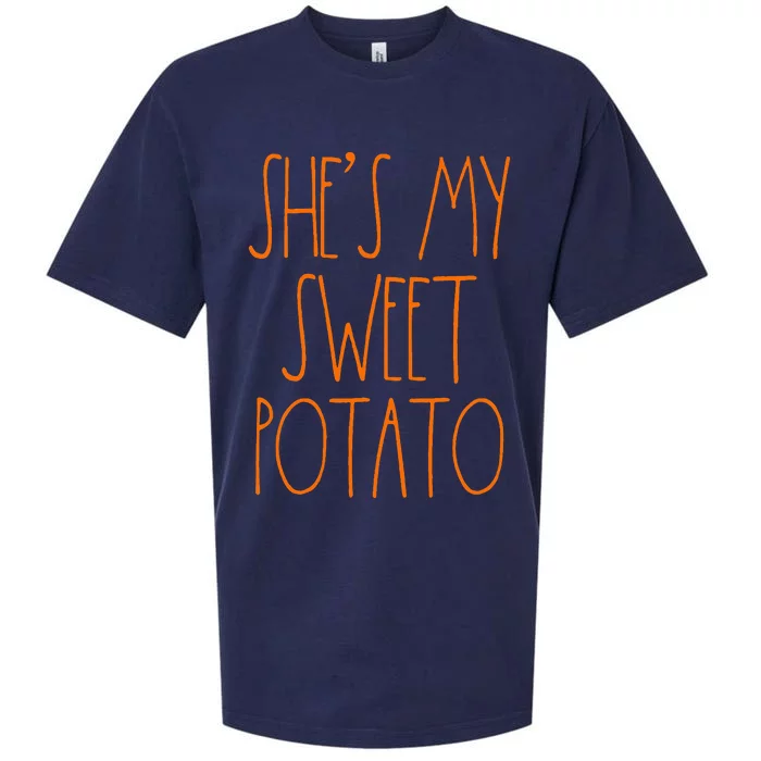 Shes My Sweet Potato I Yam Set Thanksgiving Couple Sueded Cloud Jersey T-Shirt