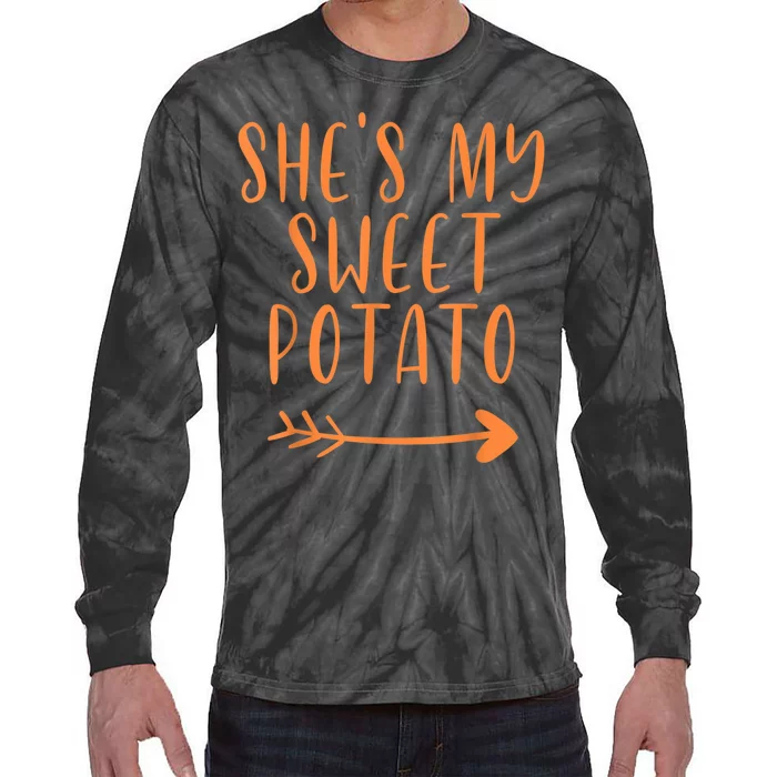 She's My Sweet Potato I Yam Set Couples Thanksgiving Present Tie-Dye Long Sleeve Shirt