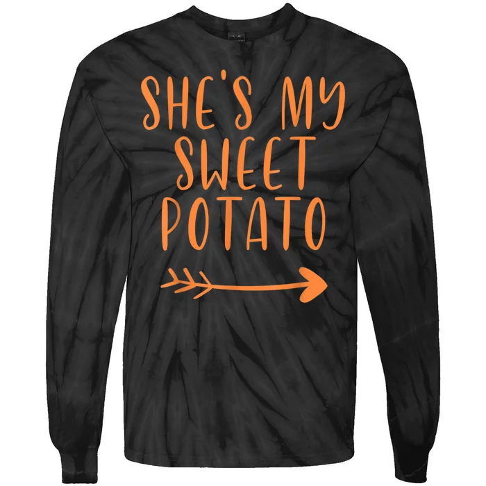 She's My Sweet Potato I Yam Set Couples Thanksgiving Present Tie-Dye Long Sleeve Shirt