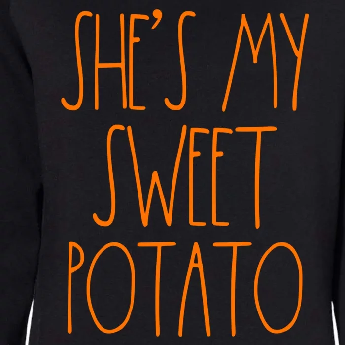 Shes My Sweet Potato I Yam Set Thanksgiving Couple Womens California Wash Sweatshirt