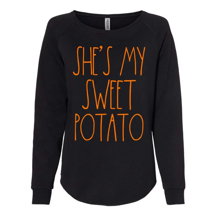 Shes My Sweet Potato I Yam Set Thanksgiving Couple Womens California Wash Sweatshirt