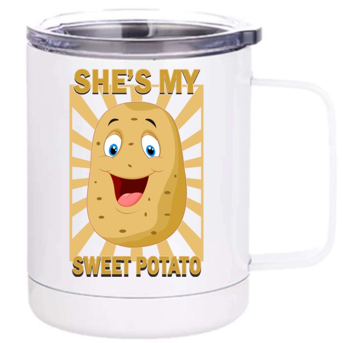 Shes My Sweet Potato Thanksgiving Funny Matching Couples Gift Front & Back 12oz Stainless Steel Tumbler Cup