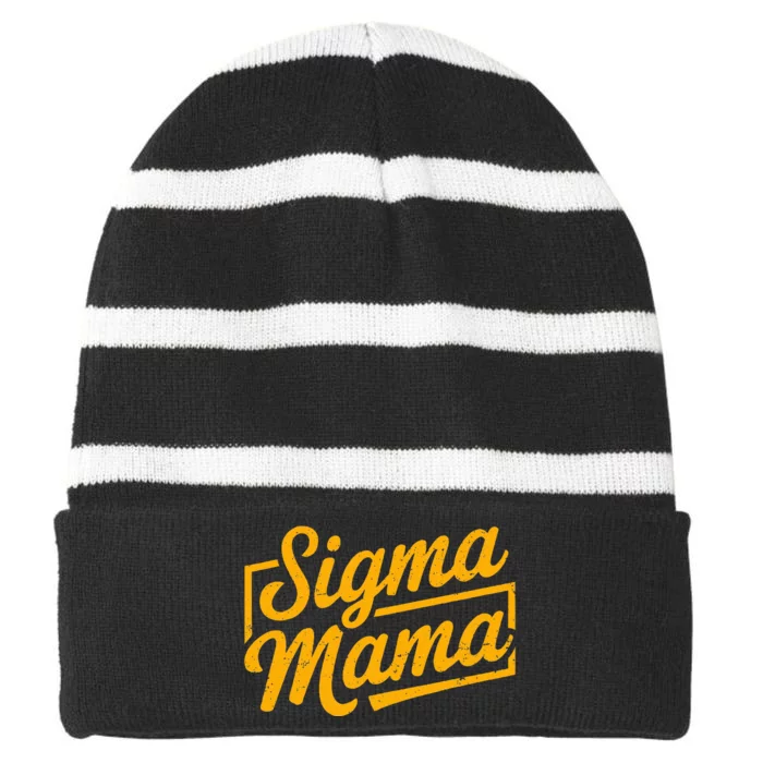 Sigma Mama Striped Beanie with Solid Band