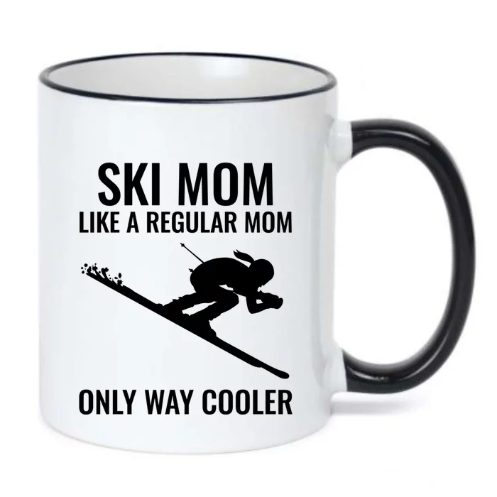 Ski Mom Skiing Gift Black Color Changing Mug