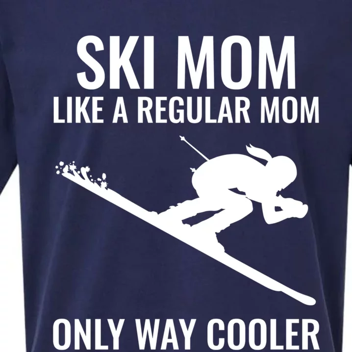 Ski Mom Skiing Gift Sueded Cloud Jersey T-Shirt