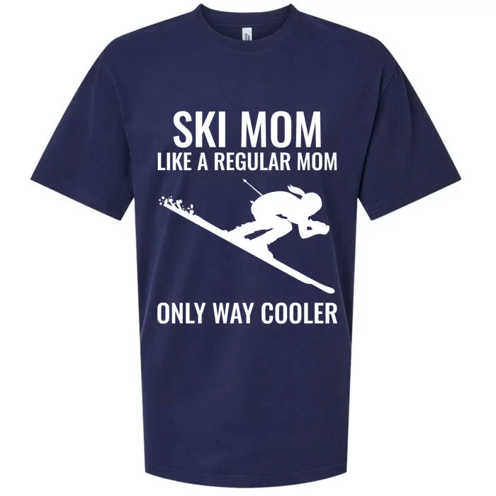 Ski Mom Skiing Gift Sueded Cloud Jersey T-Shirt