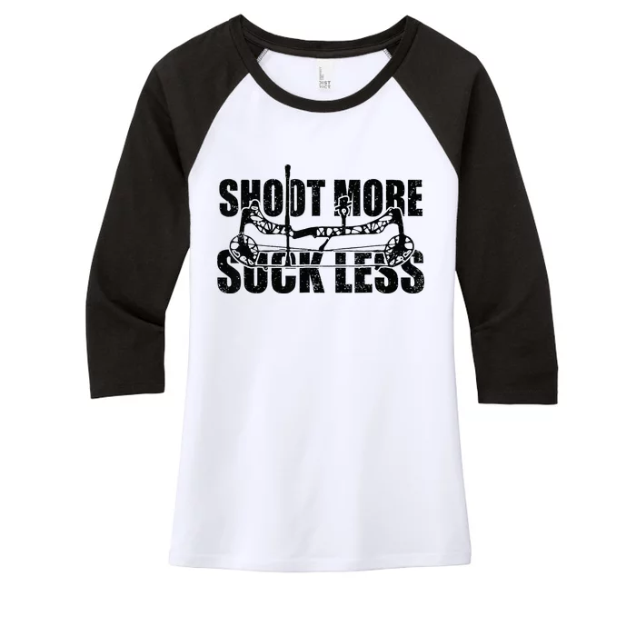 Shoot More Suck Less Funny Hunting Lover Hunter Women's Tri-Blend 3/4-Sleeve Raglan Shirt