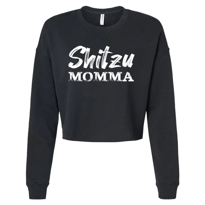 Shitzu Momma Cropped Pullover Crew