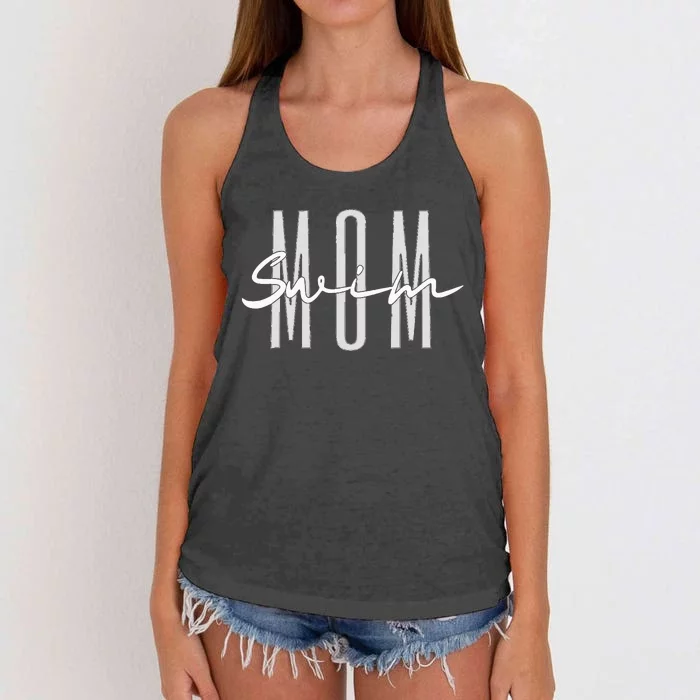 Swim Mom Swim Mama Swim Team Swimmers Mother Women's Knotted Racerback Tank