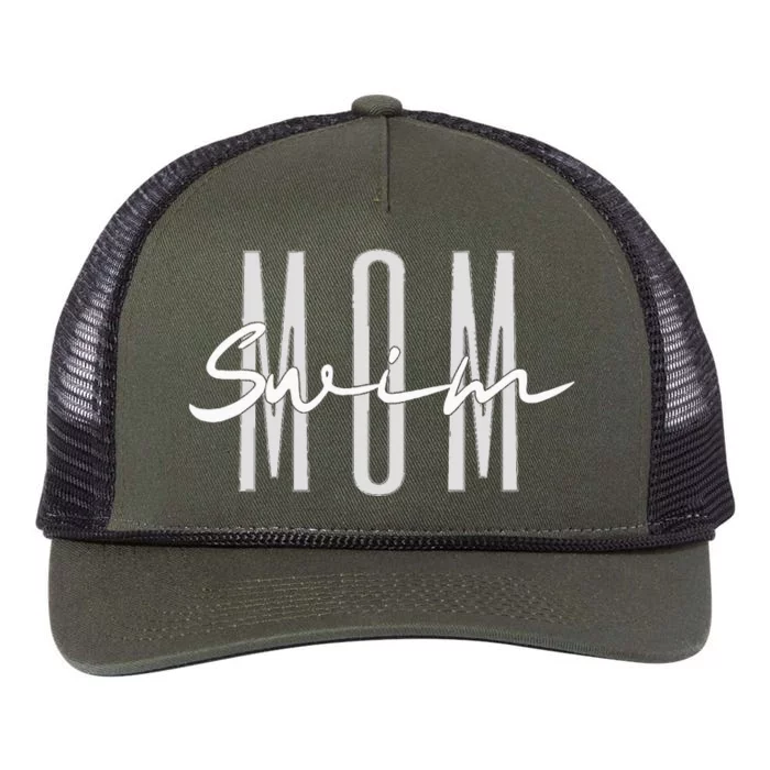 Swim Mom Swim Mama Swim Team Swimmers Mother Retro Rope Trucker Hat Cap