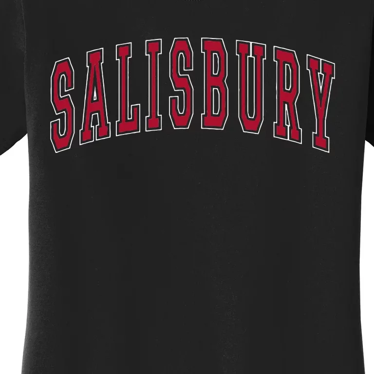 Salisbury Maryland Souvenir College Style Red Text Women's T-Shirt