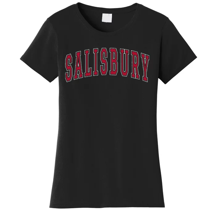 Salisbury Maryland Souvenir College Style Red Text Women's T-Shirt