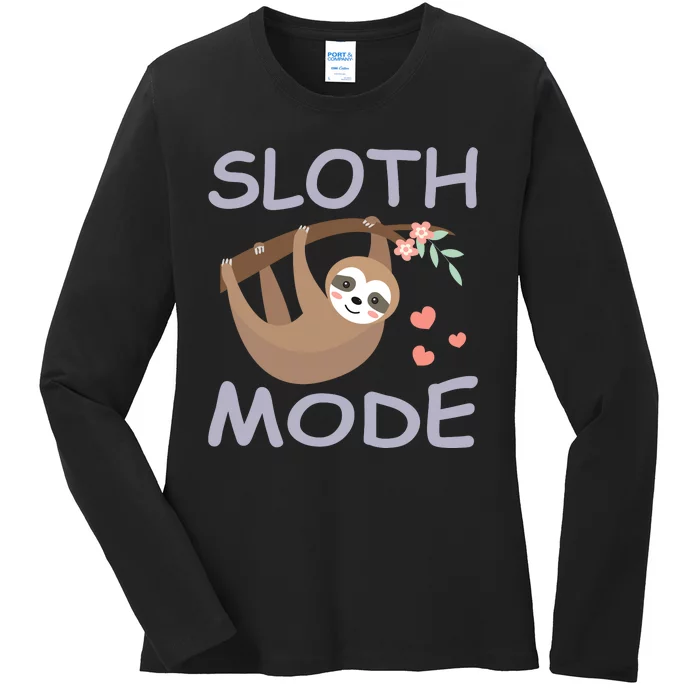 Sloth Mode Ladies Long Sleeve Shirt