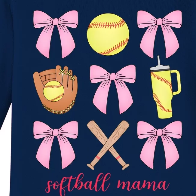 Softball Mama Sport Mom Baby Long Sleeve Bodysuit