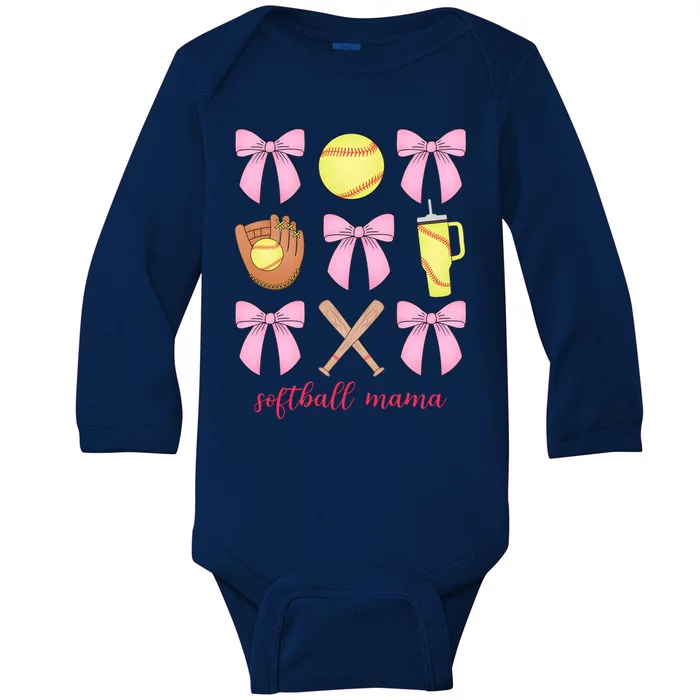 Softball Mama Sport Mom Baby Long Sleeve Bodysuit