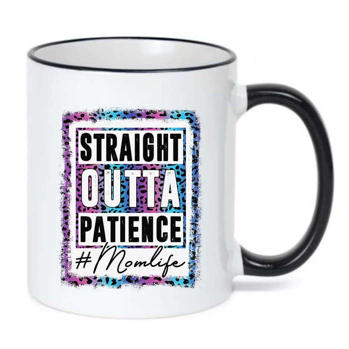 Sassy Mom Straight Outta Patience Leopard Mom Life Black Color Changing Mug