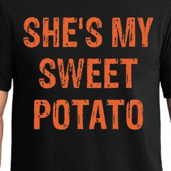 SheS My Sweet Potato I Yam Funny Set Couples Thanksgiving Gift Pajama Set