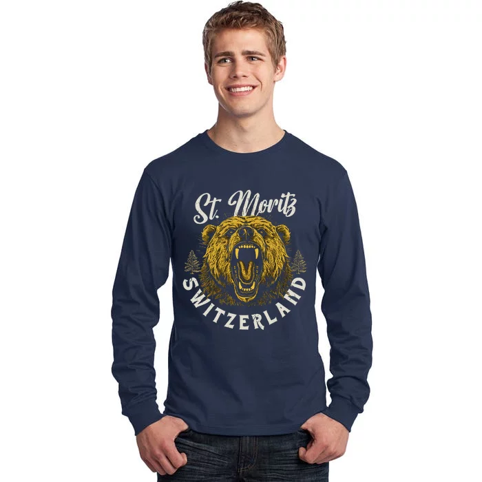 St. Moritz Switzerland Hiking Outdoor Graphic Tall Long Sleeve T-Shirt