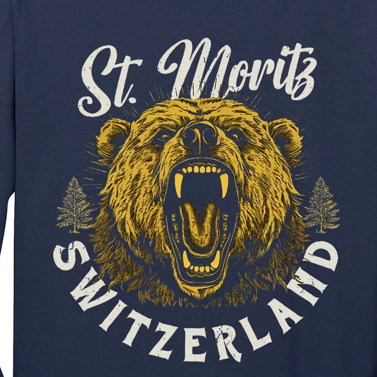 St. Moritz Switzerland Hiking Outdoor Graphic Tall Long Sleeve T-Shirt