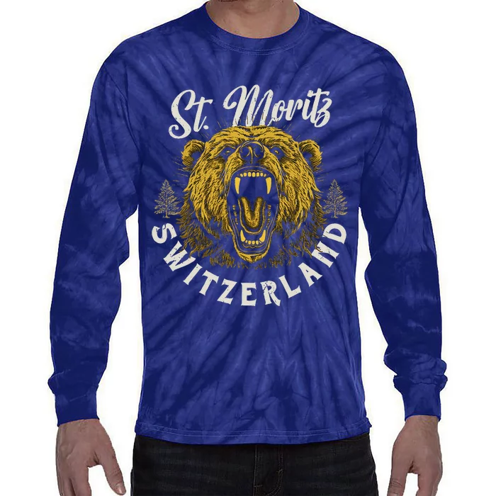 St. Moritz Switzerland Hiking Outdoor Graphic Tie-Dye Long Sleeve Shirt