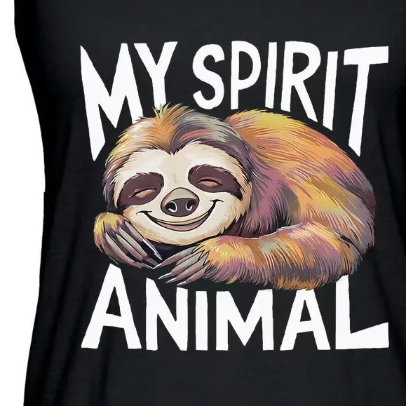 Sloth My Spirit Animal Ladies Essential Flowy Tank