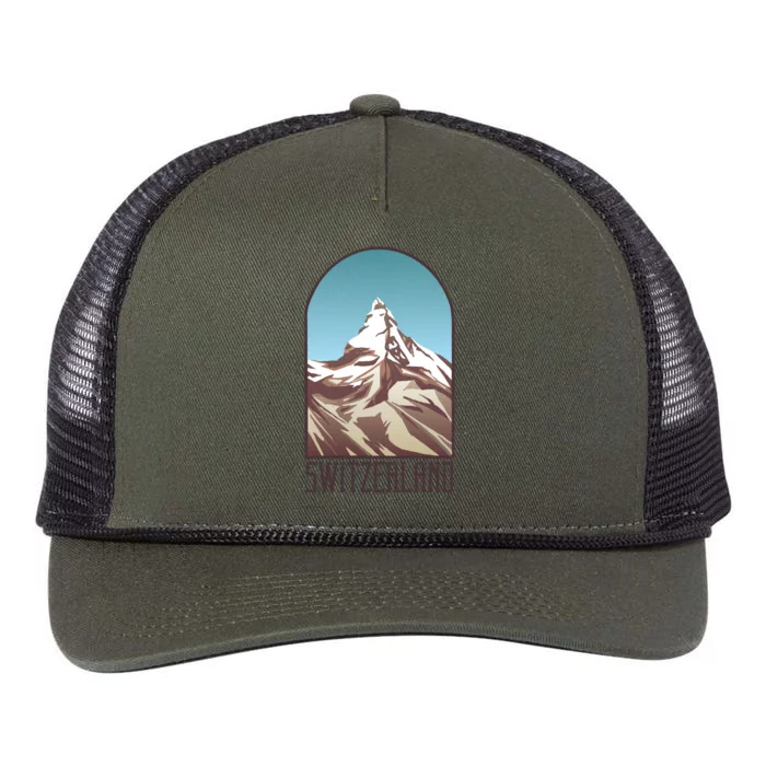 Switzerland Mountain Retro Rope Trucker Hat Cap