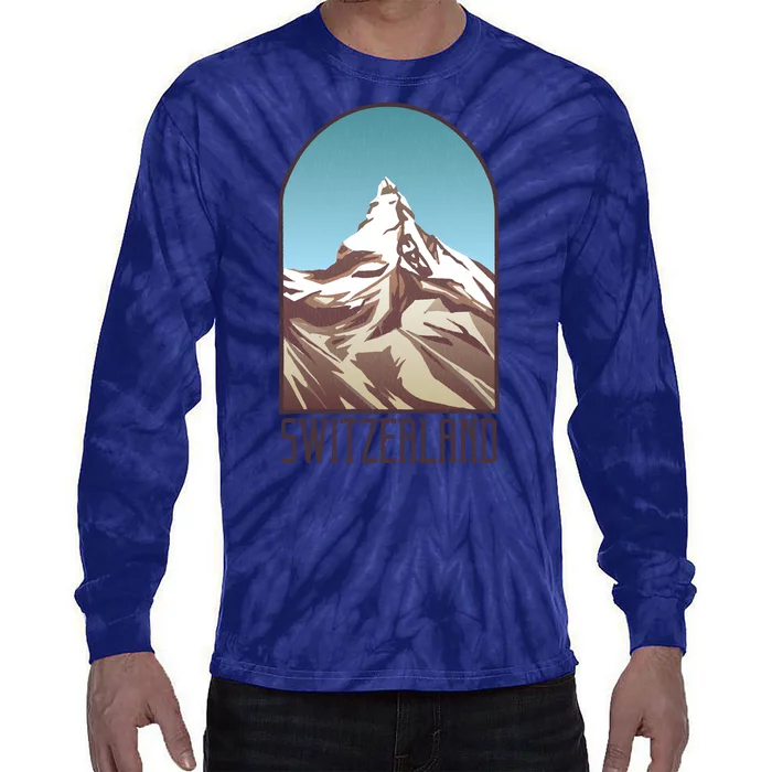 Switzerland Mountain Tie-Dye Long Sleeve Shirt