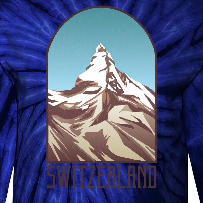 Switzerland Mountain Tie-Dye Long Sleeve Shirt