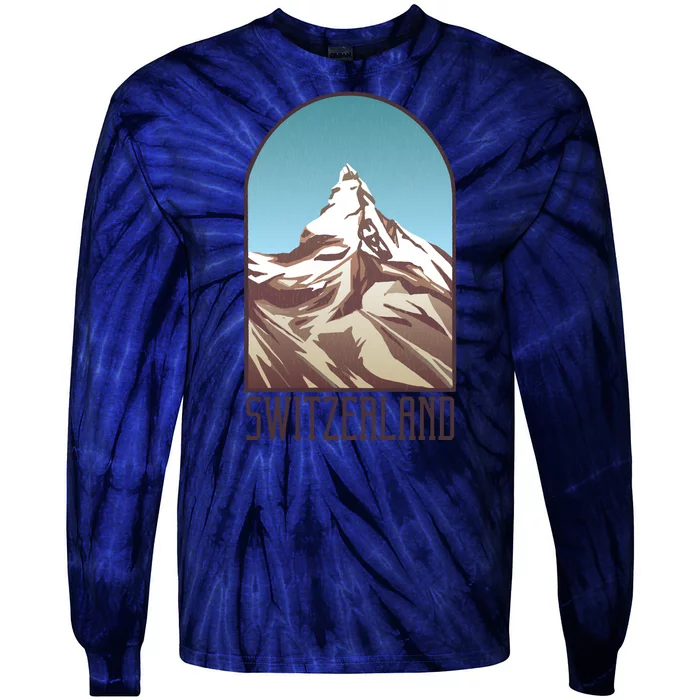 Switzerland Mountain Tie-Dye Long Sleeve Shirt