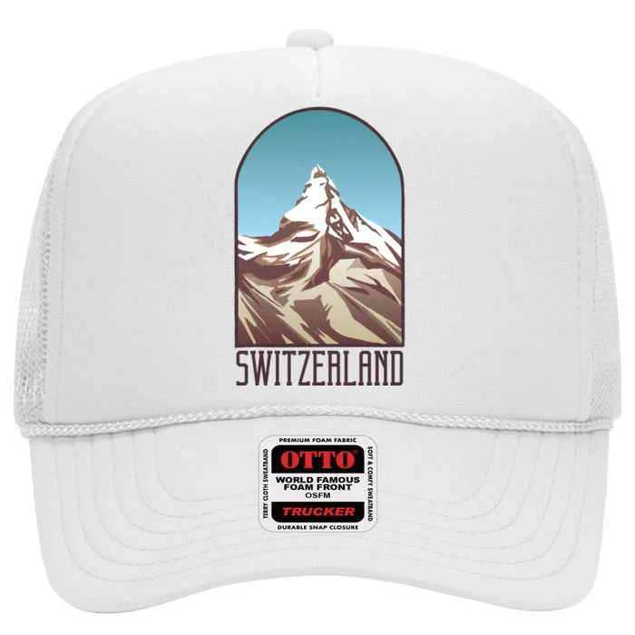 Switzerland Mountain High Crown Mesh Trucker Hat