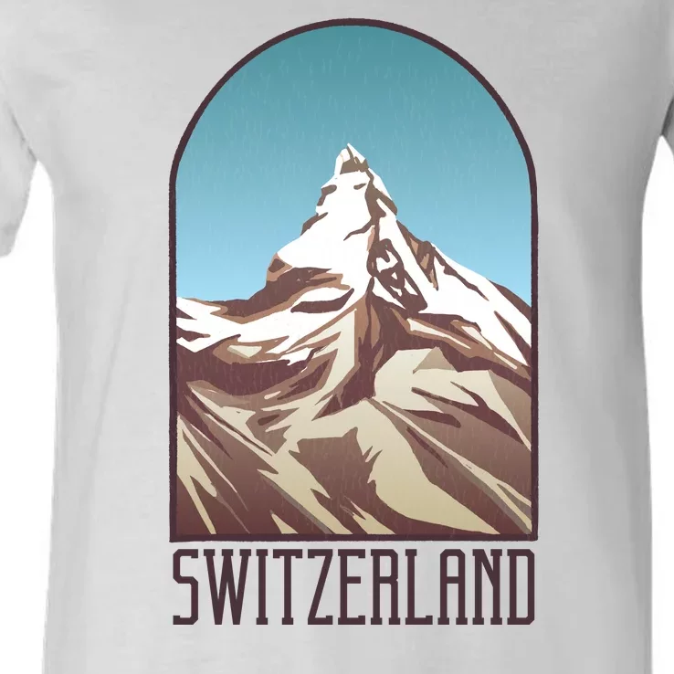 Switzerland Mountain V-Neck T-Shirt