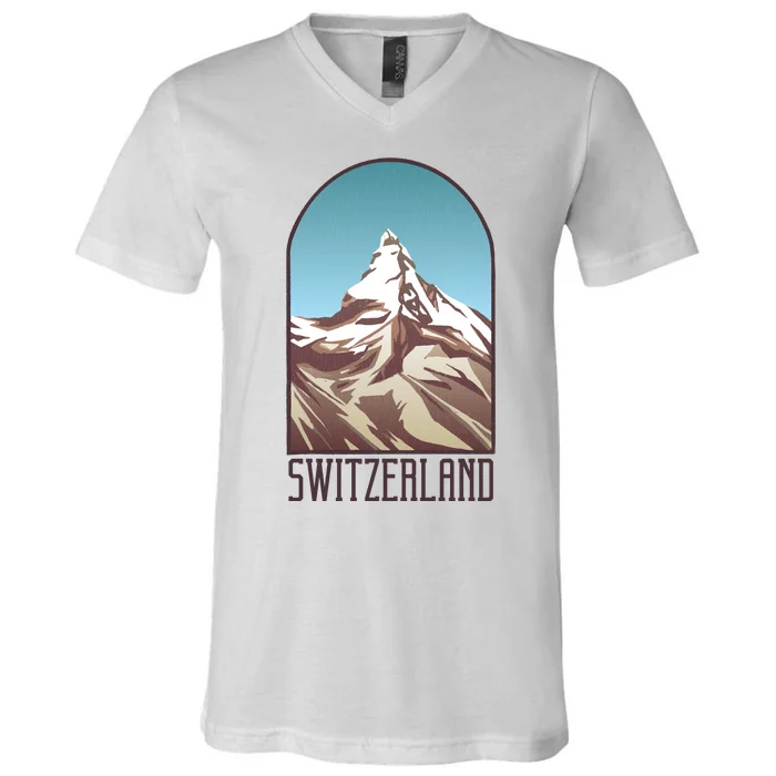 Switzerland Mountain V-Neck T-Shirt