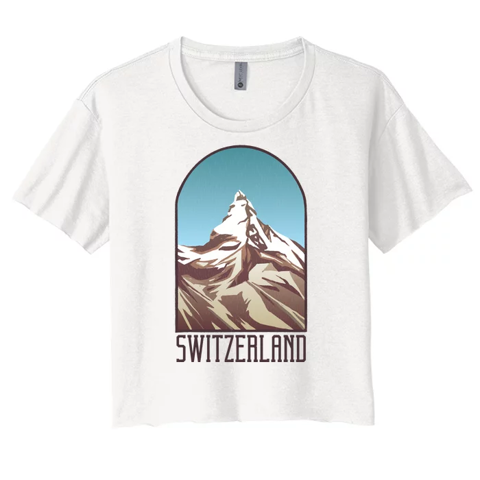 Switzerland Mountain Women's Crop Top Tee