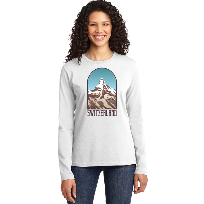 Switzerland Mountain Ladies Long Sleeve Shirt