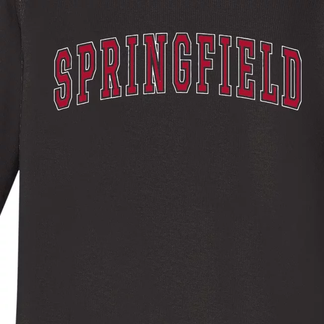 Springfield Massachusetts Souvenir Sport College Style Text Baby Long Sleeve Bodysuit