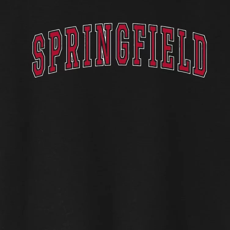 Springfield Massachusetts Souvenir Sport College Style Text Women's Crop Top Tee