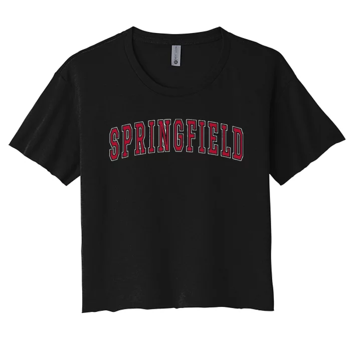 Springfield Massachusetts Souvenir Sport College Style Text Women's Crop Top Tee