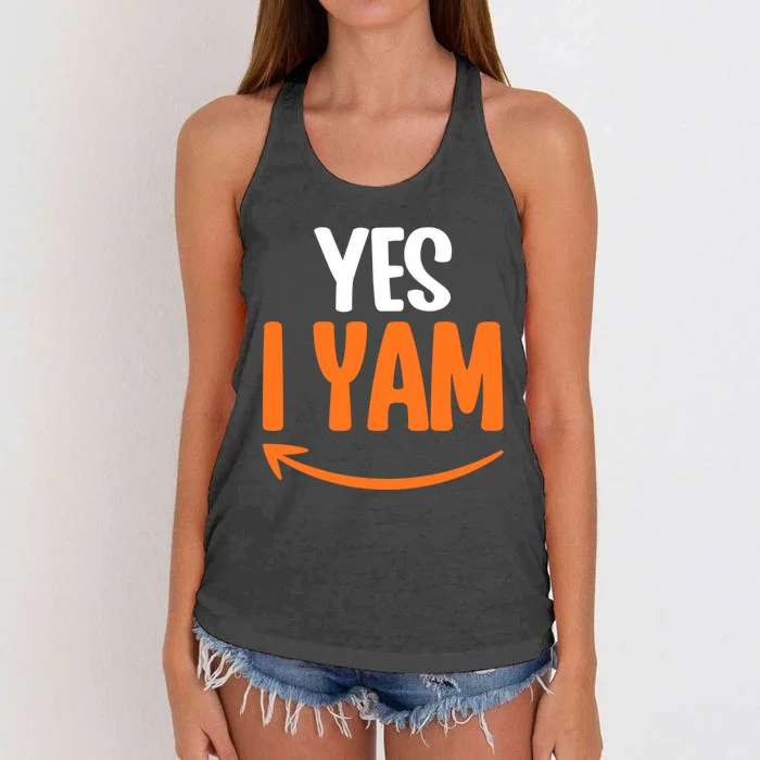 Shes My Sweet Potato Yes I Yam Matching Couple Thanksgiving Meaningful Gift Women's Knotted Racerback Tank