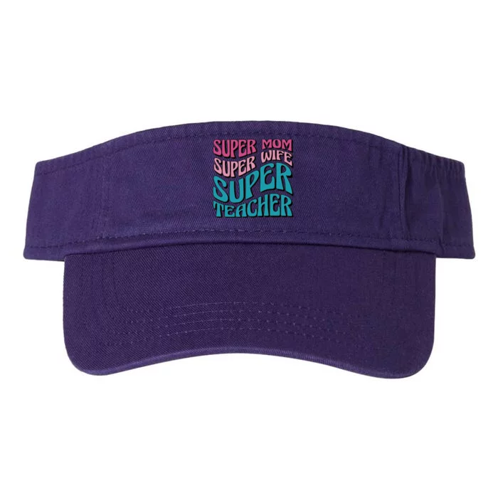 Super Mom Super Wife Super Teacher Valucap Bio-Washed Visor